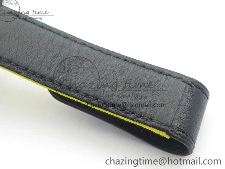 0102 Supportive Daytona DIW Carbon Case and Bezel Black Yellow Dial on Yellow Nylon Strap A 3220